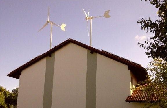 Windkraftanalage auf dem eigenen Haus